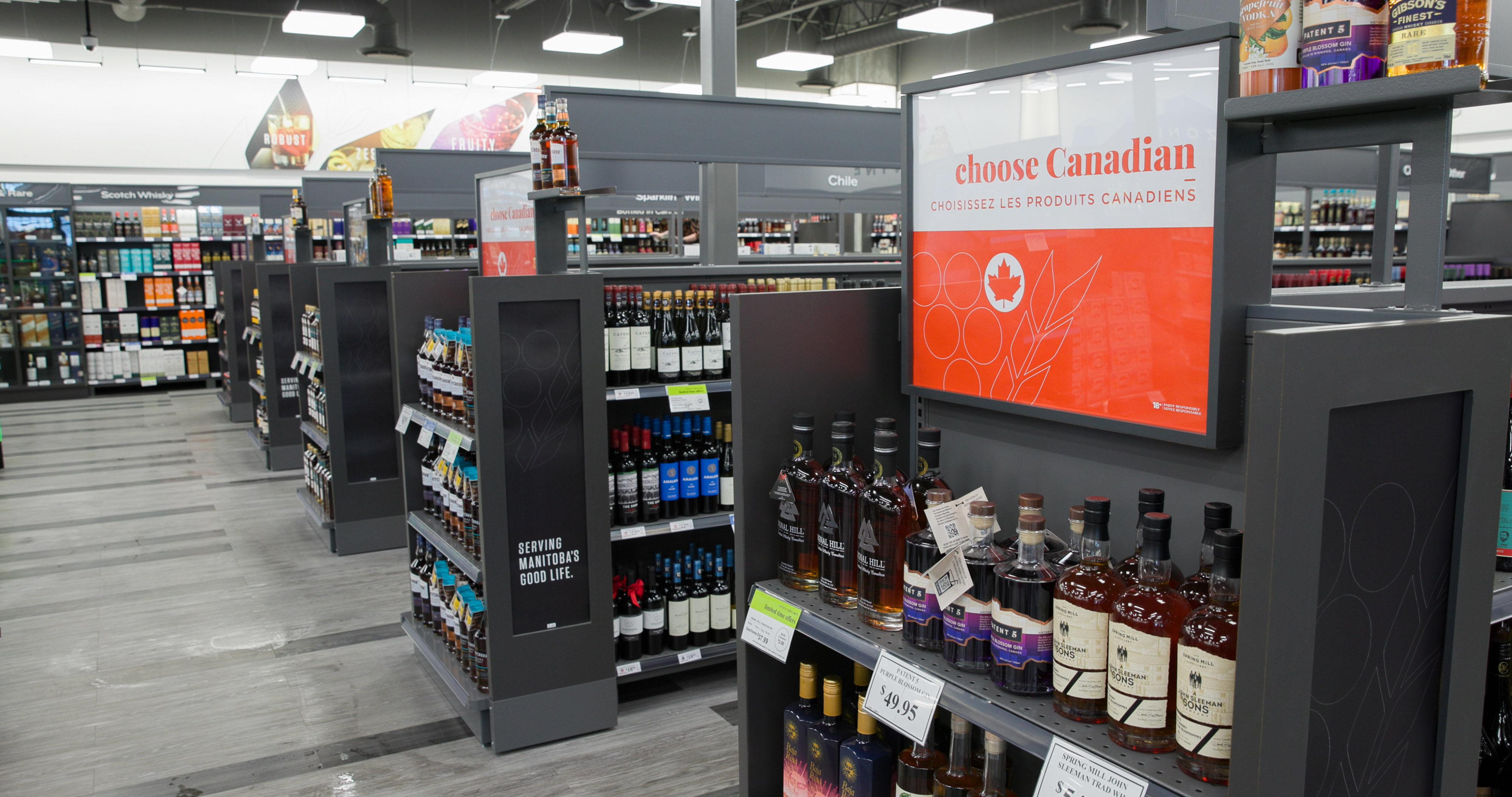Liquor Mart Choose Canadian end cap display